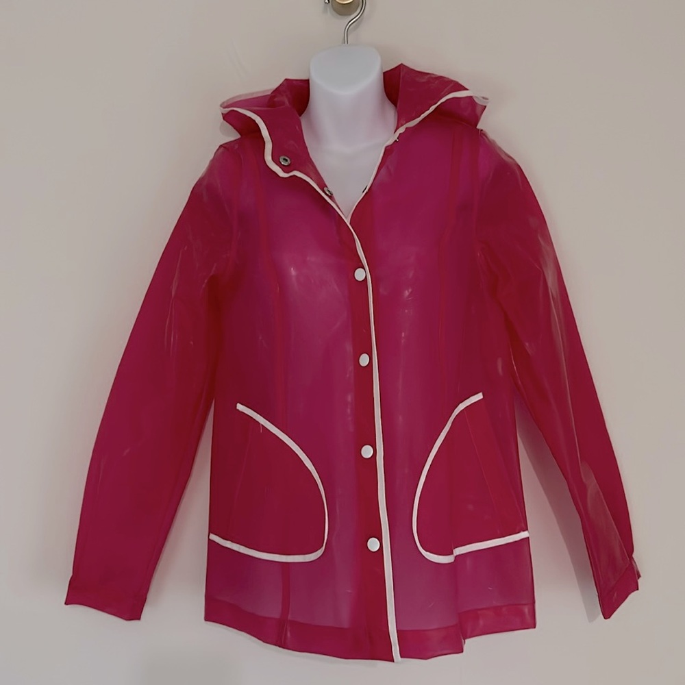 VINTAGE Target Xhilaration Pink Plastic Rain Jacket Slicker Coat